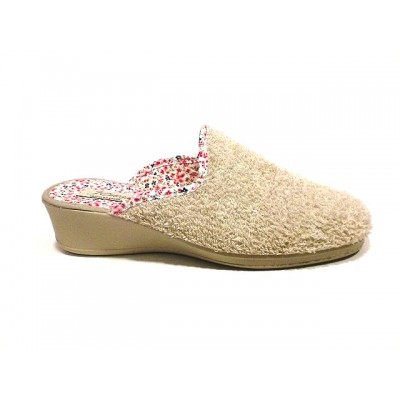 Zapatillas de casa con cuña para mujer J´Ortega Descalza Rizo Beige Zapatillas de casa con cuña para mujer J´Ortega Descalza Rizo Beige