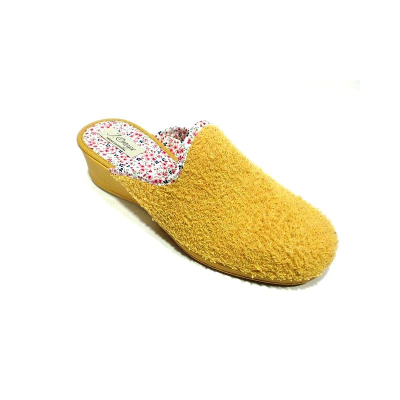 ▷ Zapatillas de casa con cuña para mujer J´Ortega Descalza Rizo Malva | La  Casa de las Zapatillas