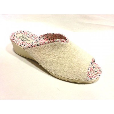 Zapatillas de casa con cuña J´Ortega Puntera Abierta Rizo Beige Zapatillas de casa con cuña J´Ortega Puntera Abierta Rizo Beige