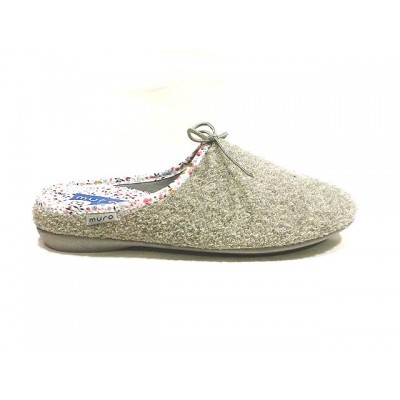 Zapatillas de casa lazo Muro toalla algodón Gris