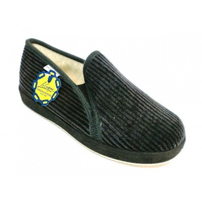 Zapatillas pana forro lana La Cadena 65683 Gris