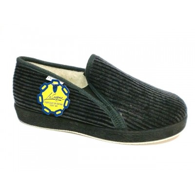 Zapatillas pana forro lana La Cadena 65683 Gris