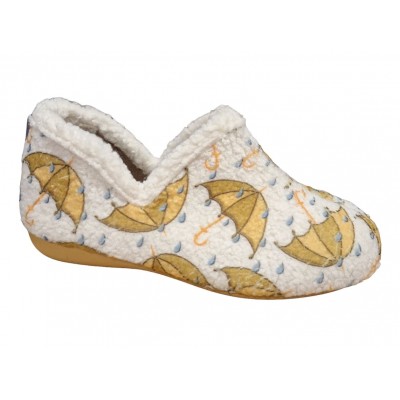 Zapatillas de estar por casa con cuña para mujer Gema García 7632 Oveja Amarillo