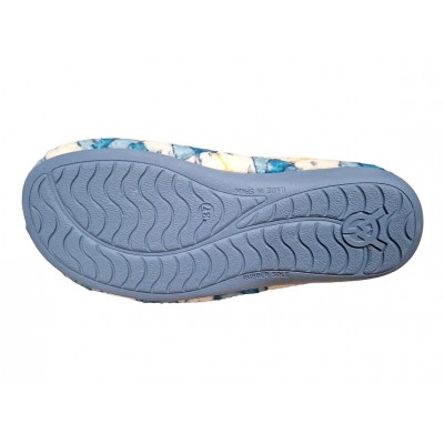 Zapatillas de estar por casa con cuña para mujer Gema García 7632 Oveja Azul piso de goma