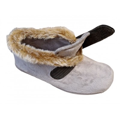 Zapatillas VulLadi abotinadas velcro 3216 140 Terciopelo Pardo fácil de poner Zapatillas VulLadi abotinadas velcro 3216 140 Terciopelo Pardo fácil de poner