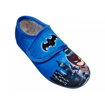 Zapatillas casa para niños con velcro Natalia Superheroes Batman ajuste de velcro en empeine