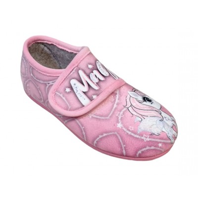 Zapatillas casa con velcro para niños Natalia Unicornios ajuste de velcro