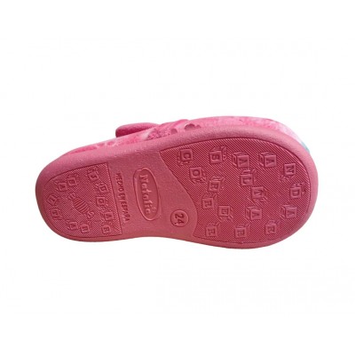 Zapatillas casa abotinada con velcro Natalia Frozen piso de goma