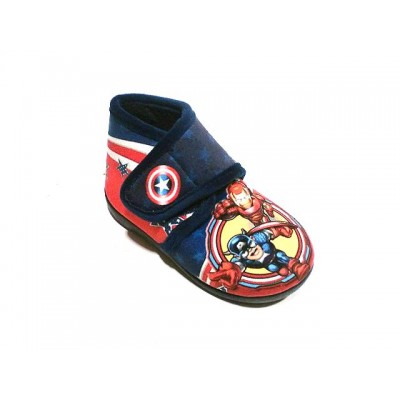 Zapatillas casa abotinadas con velcro Natalia Super Heroes