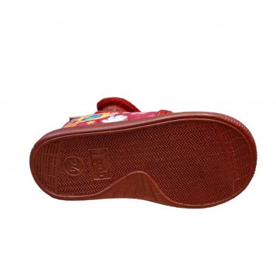 Zapatillas de casa para niños Vul-Ladi abotinada velcro Cohete Rojo piso de goma