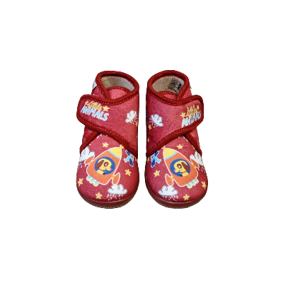 Zapatillas de casa para niños Vul-Ladi abotinada velcro Cohete Rojo