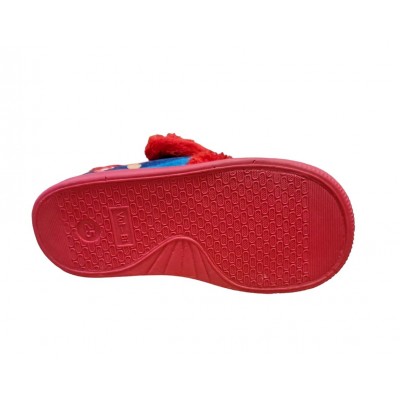 Zapatillas casa abotinada con velcro Vulca-Bicha Caperucita piso de goma