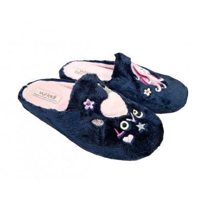 Zapatillas de casa Vul-Ladi 5219 123 Unicorios marino bordado en el empeine Zapatillas de casa Vul-Ladi 5219 123 Unicorios marino bordado en el empeine