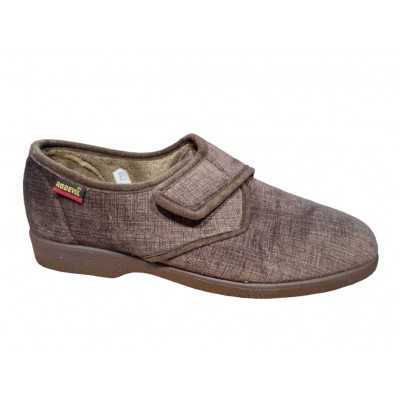 Zapatillas casa con velcro Rodevil Terciopelo Marrón