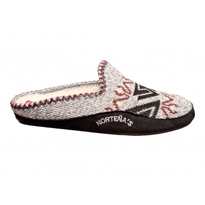 Zapatillas casa Norteñas 66148 punto forro lana Gris Zapatillas casa Norteñas 66148 punto forro lana Gris