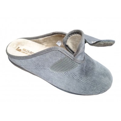Zapatillas Ancho Especial  Vulca Bicha 4662 gris Panilla Velcro plantilla extraible