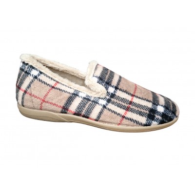 Zapatillas Vulca Bicha 640 Paño Cuadros Beige