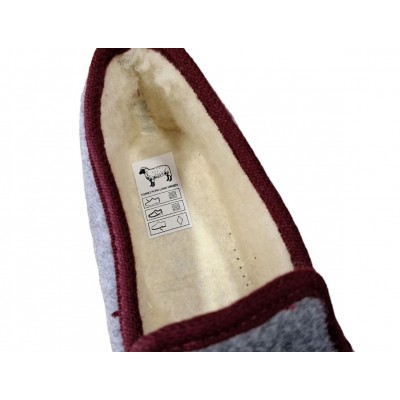 Zapatillas casa cerradas paño pura lana Soca Gris forro interior Zapatillas casa cerradas paño pura lana Soca Gris forro interior
