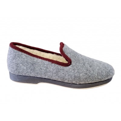 Zapatillas casa cerradas paño pura lana Soca Gris Zapatillas casa cerradas paño pura lana Soca Gris