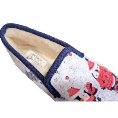 Zapatillas casa pura lana Soca Pingüinos forro interior
