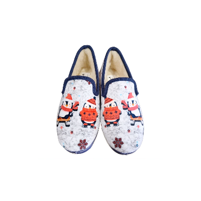 Zapatillas casa pura lana Soca Pingüinos