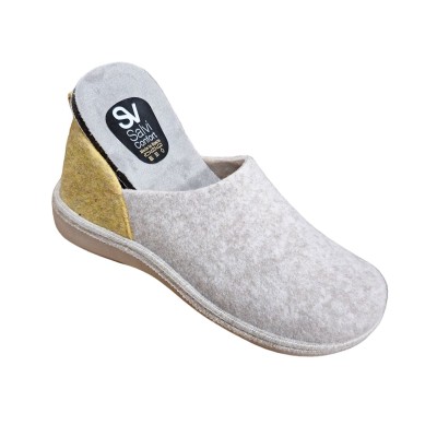 Zapatillas para casa Salvi Cerrada Combinada Elfo Arena Mostaza plantilla extraíble Zapatillas para casa Salvi Cerrada Combinada Elfo Arena Mostaza plantilla extraíble