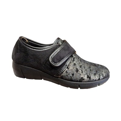 Zapatos / Zapatillas Ancho Especial Rodevil 287 Velcro Licra Negro
