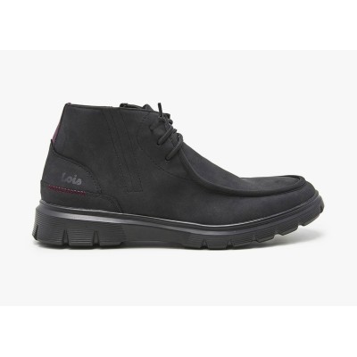 Botín Wallabi Cordones Elásticos Lois 64301 Negro