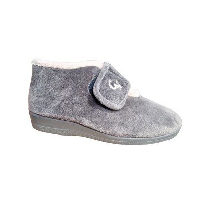 Zapatillas abotinadas Natalia 584 Velcro Gris