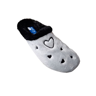 Zapatillas mujer para casa Muro Terciopelo Corazones Gris Zapatillas mujer para casa Muro Terciopelo Corazones Gris