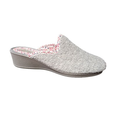 Zapatillas de casa con cuña para mujer J´Ortega Descalza Rizo Gris Zapatillas de casa con cuña para mujer J´Ortega Descalza Rizo Gris