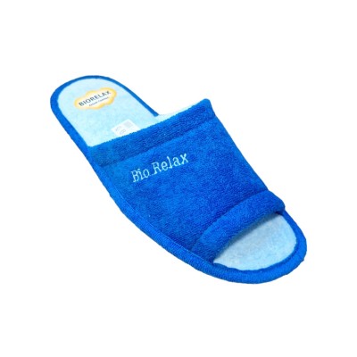Zapatillas toalla de algodón Biorelax 4027 Azulón puntera abierta Zapatillas toalla de algodón Biorelax 4027 Azulón puntera abierta