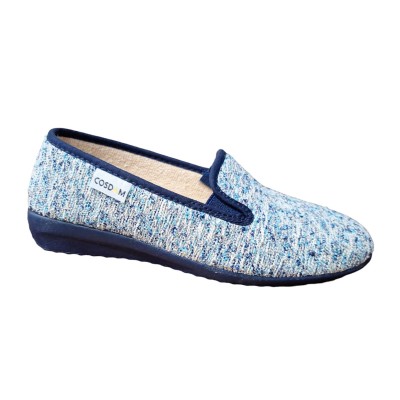 Zapatillas de casa Cosdam 106 rizo algodón jaspeado Marino