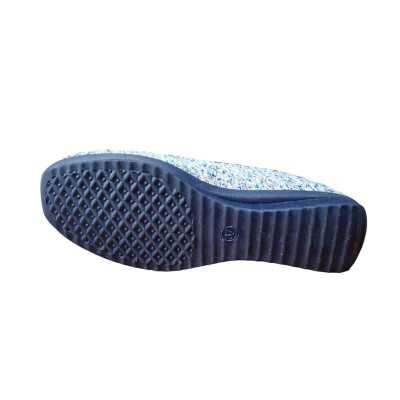 Zapatillas de casa Cosdam 106 rizo algodón jaspeado Marino media cuña