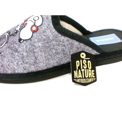 Zapatillas de casa hombre Galegadas "Vas caer" piso nature silencioso Zapatillas de casa hombre Galegadas "Vas caer" piso nature silencioso