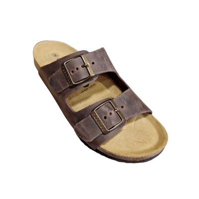 Zueco Bio Hebillas Plakton 180010 Cuero Apure Marrón Plantilla piel