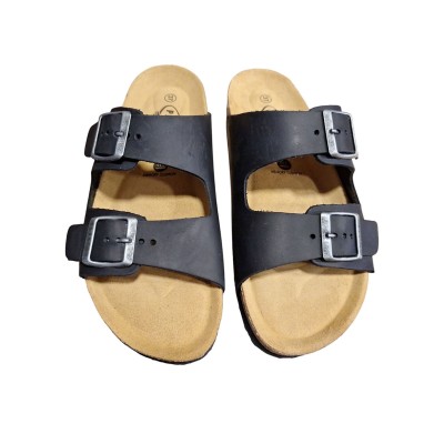 Zueco Bio Hebillas Plakton 180010 Cuero Apure Negro