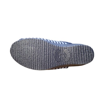 Zapatillas casa con cuña Alberola Toalla Rayas Marino piso goma