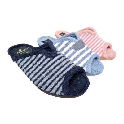 Zapatillas casa con cuña Alberola Toalla Rayas