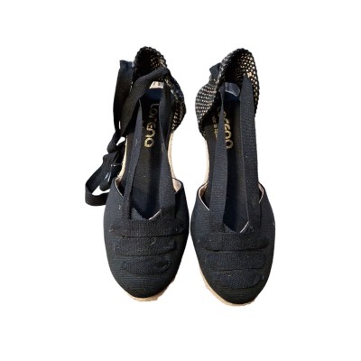 Alpargatas Valencianas cuña alta Lorena 27236 Cintas Negro Alpargatas Valencianas cuña alta Lorena 27236 Cintas Negro