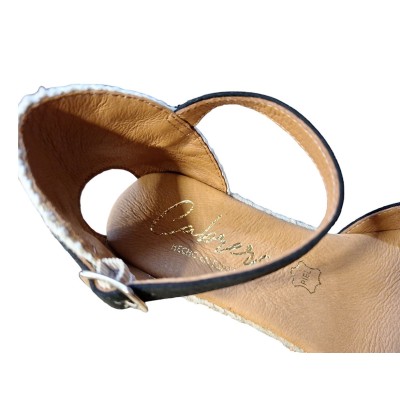 Alpargatas valencianas Cabrera 54S-3 Suede Negro pulsera en empeine