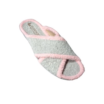 Zapatillas casa tiras cruzadas Vulca Bicha 701 Rizo Gris Rosa Zapatillas casa tiras cruzadas Vulca Bicha 701 Rizo Gris Rosa