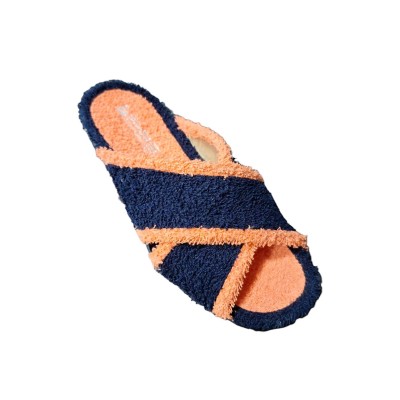 Zapatillas casa tiras cruzadas Vulca Bicha 701 Rizo Marino Naranja