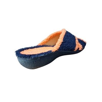 Zapatillas casa tiras cruzadas Vulca Bicha 701 Rizo Marino media cuña