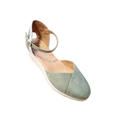 Alpargatas valencianas pulsera Cabrera 54S-3 Suede Verde Oliva 2