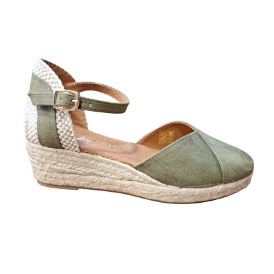 Alpargatas valencianas pulsera Cabrera 54S-3 Suede Verde Oliva