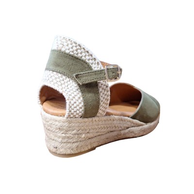 Alpargatas valencianas pulsera Cabrera 54S-3 Suede Verde Oliva 3