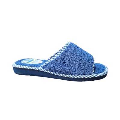 Zapatilla de casa Moda España V1235 rizo americano puntera abierta Marino 1 Zapatilla de casa Moda España V1235 rizo americano puntera abierta Marino 1