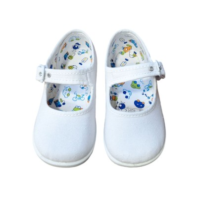 Merceditas VulLadi 1210-05 Tela Piqué Blanco Merceditas VulLadi 1210-05 Tela Piqué Blanco