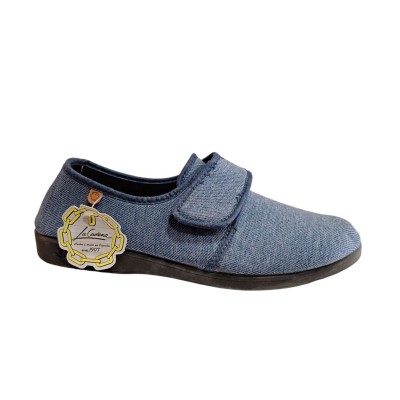 Zapatillas Manoletinas La Cadena 28202 Lona Velcro Azul Zapatillas Manoletinas La Cadena 28202 Lona Velcro Azul